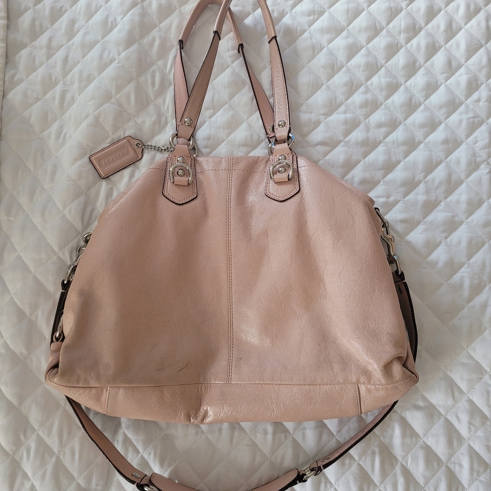 Vintage Pink Leather Coach Purse - Picture 2 of 10